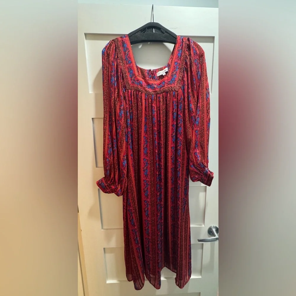 Elegant Red and Blue Women's Dress - Picture 5 of 5